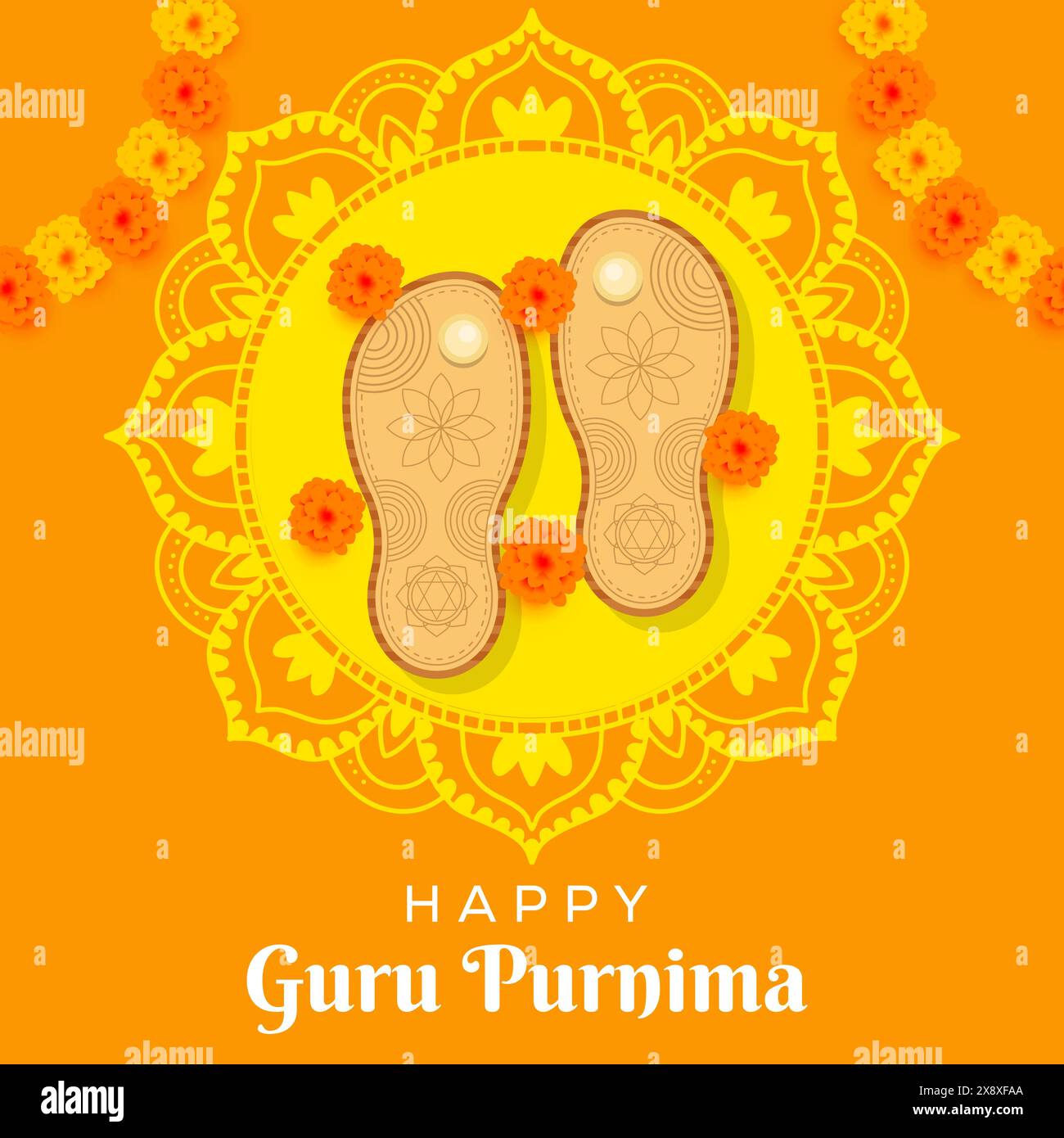 illustrazione per celebrare il guru purnima in stile flat design Illustrazione Vettoriale