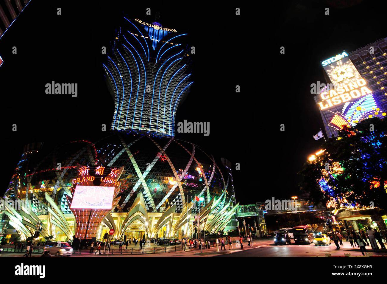 Il Grand Lisboa Casino & Hotel a Macao. Foto Stock