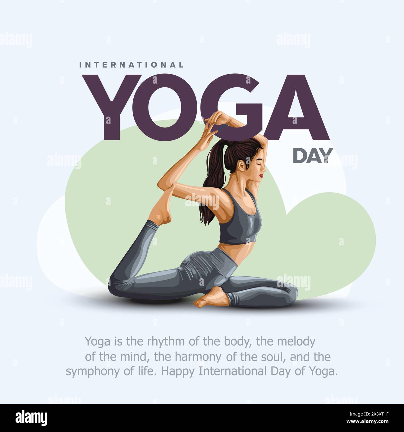 yoga internazionale. illustrazione vettoriale astratta con sfondo bianco Illustrazione Vettoriale