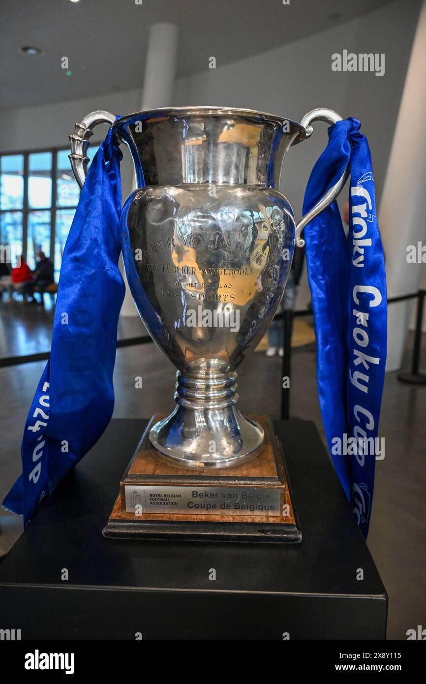 Middelkerke, Belgio. 27 maggio 2024. La Coppa del Belgio - Beker van Belgie - Coupe de Belgique Trophee nella foto durante i Pro League Awards per la stagione 2023-2024. Lunedì 27 maggio 2024 a Middelkerke, BELGIO. Crediti: Sportpix/Alamy Live News Foto Stock