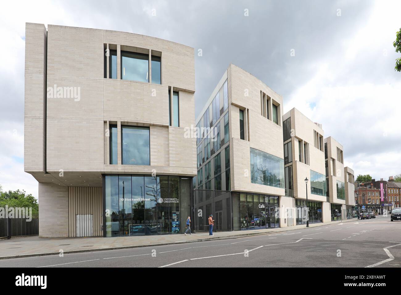 Greenwich University, Londra, Regno Unito. Il nuovo edificio della Biblioteca e della Scuola di architettura al 10 di Stockwell Street. Progettato da Heneghan Peng Architects. Foto Stock