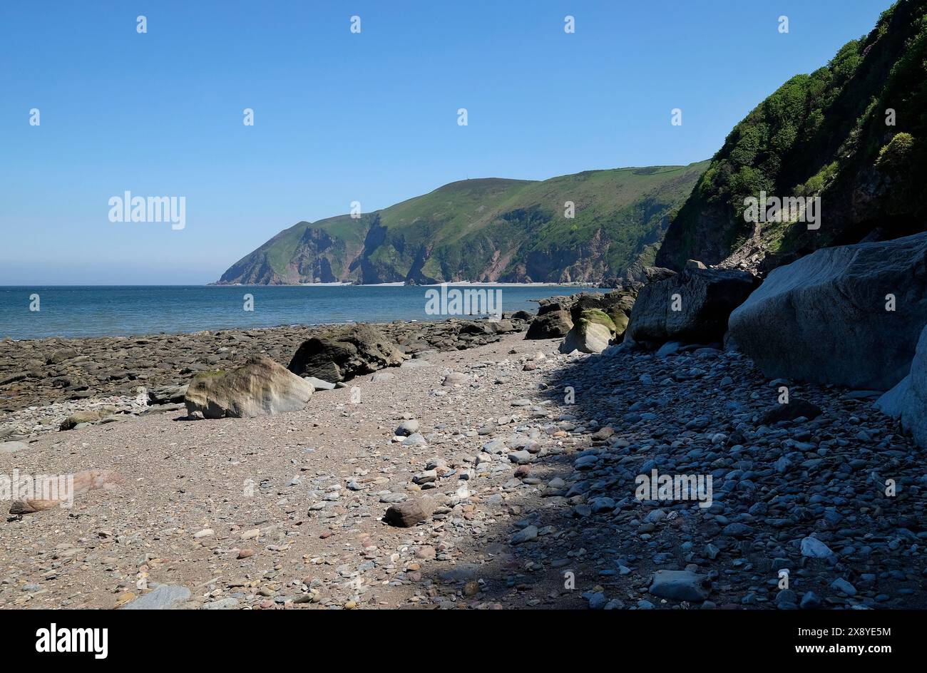 Costa della spiaggia di Lynmouth, a nord del devon, inghilterra Foto Stock