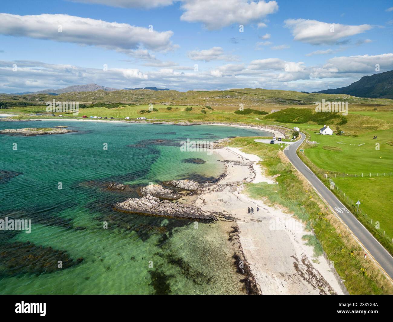 Regno Unito, Scozia, Highland, Arisaig, Traigh Bay (vista aerea) Foto Stock