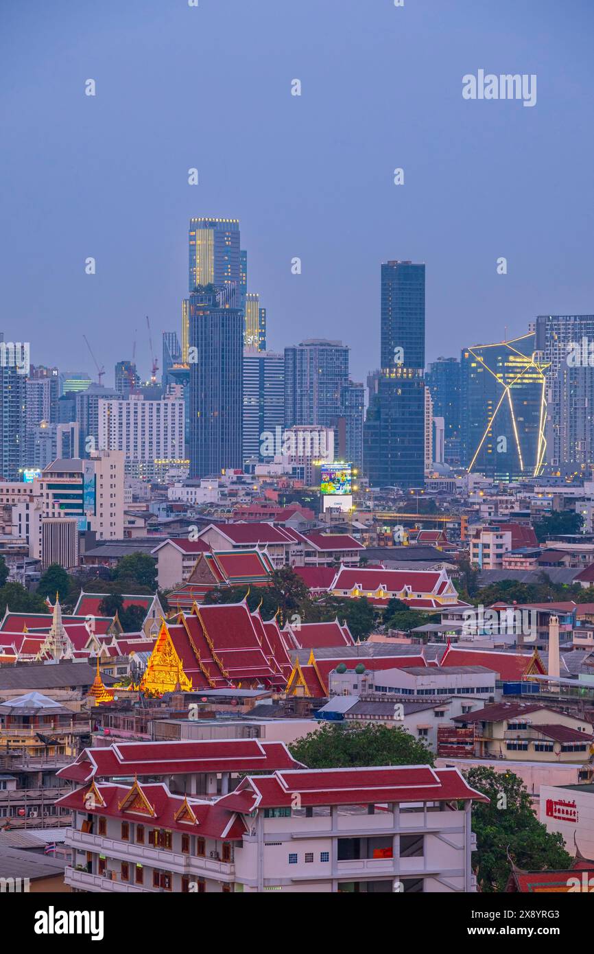 Thailandia, Bangkok, panorama dei grattacieli del centro città Foto Stock