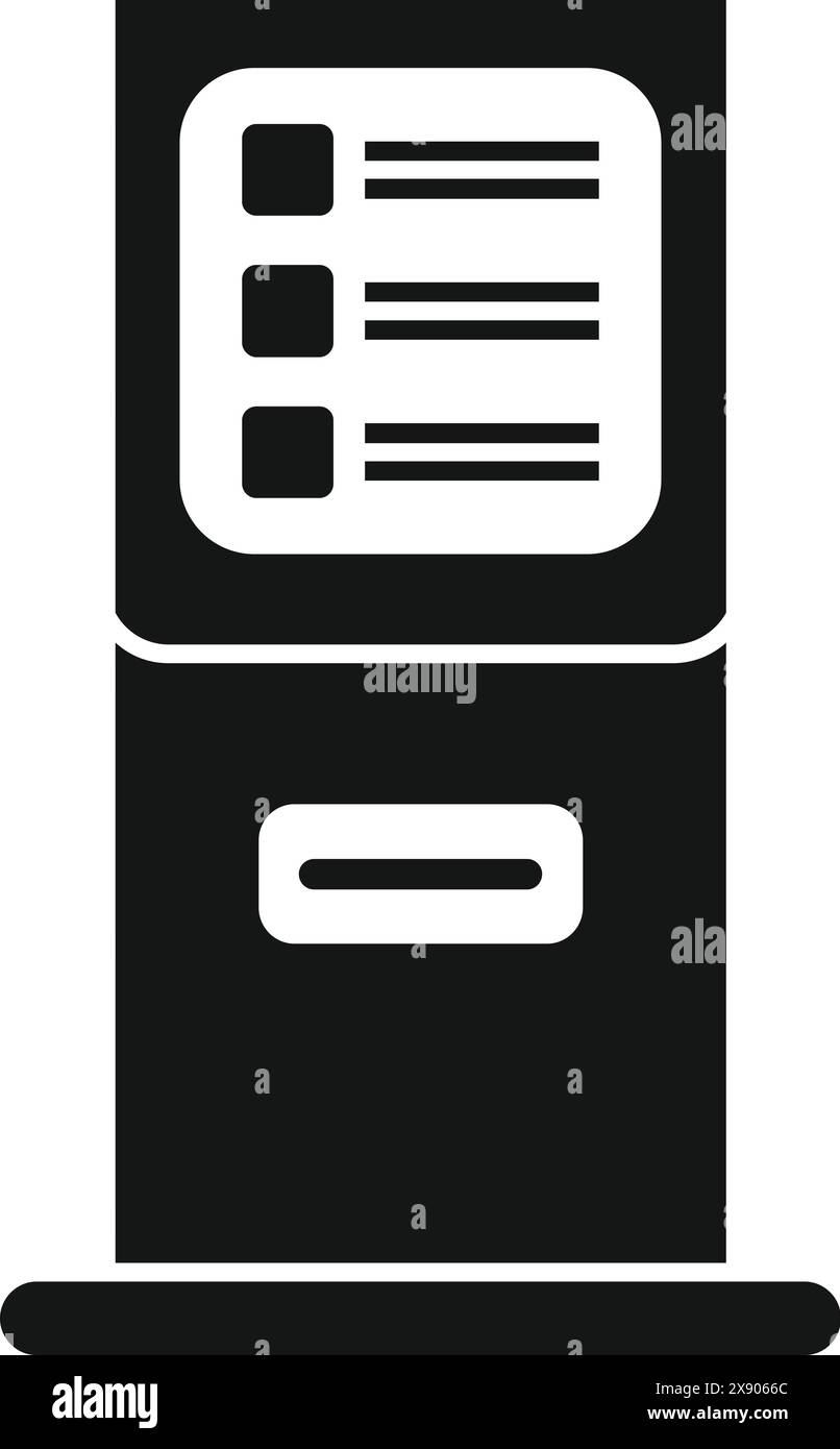 Immagine vettoriale in bianco e nero di un distributore di carburante per stazioni di servizio Illustrazione Vettoriale