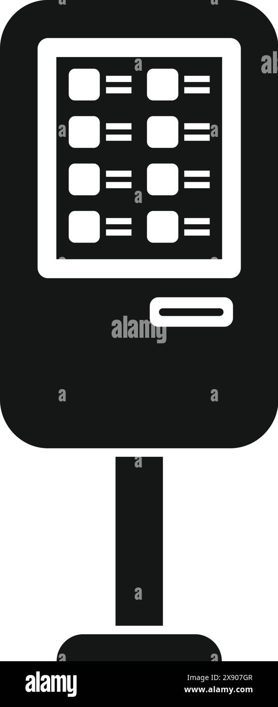 Semplice icona vettoriale in bianco e nero di un distributore automatico per un utilizzo rapido e semplice nei progetti Illustrazione Vettoriale