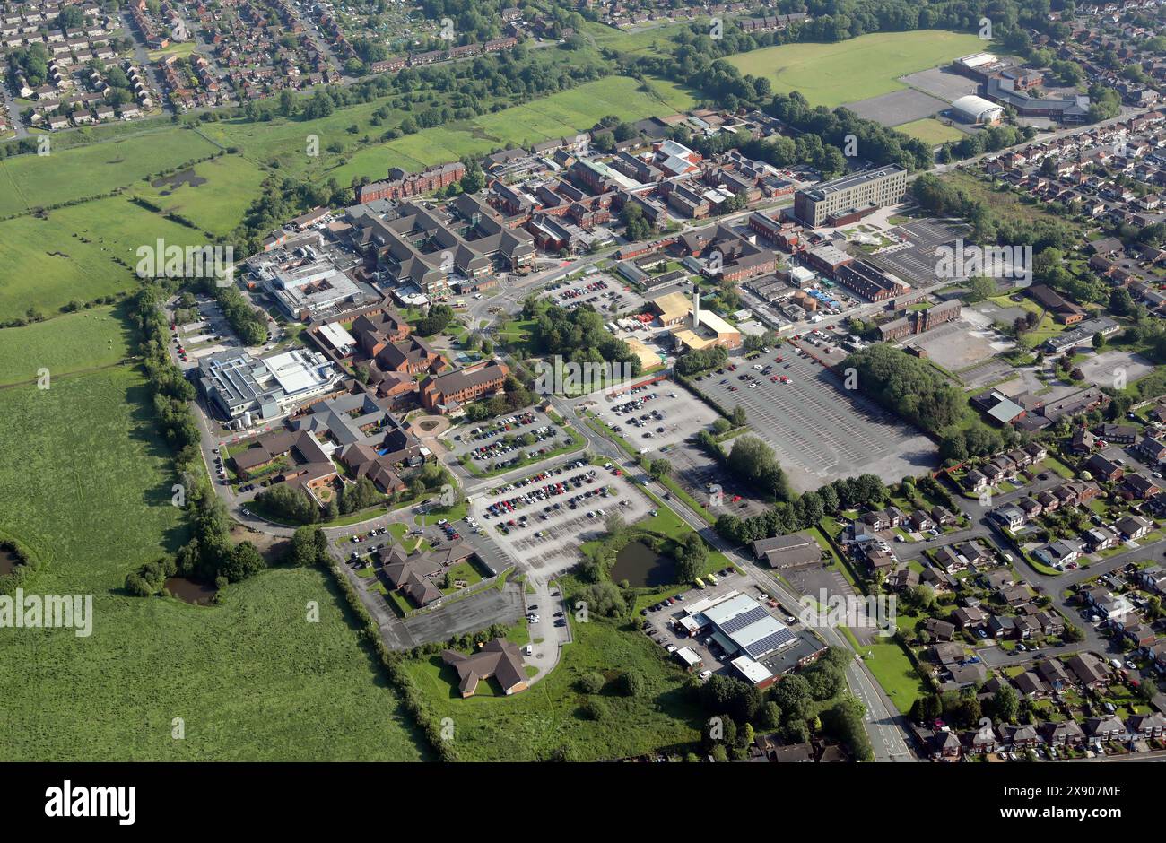 Vista aerea del Royal Bolton Hospital Foto Stock