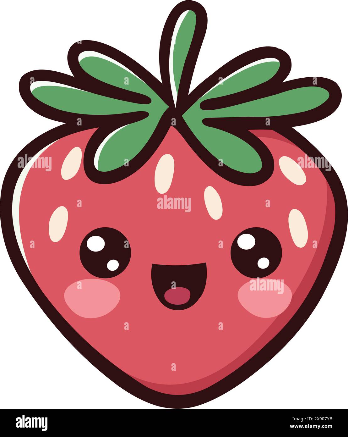 Fragola felice in stile kawaii Illustrazione Vettoriale