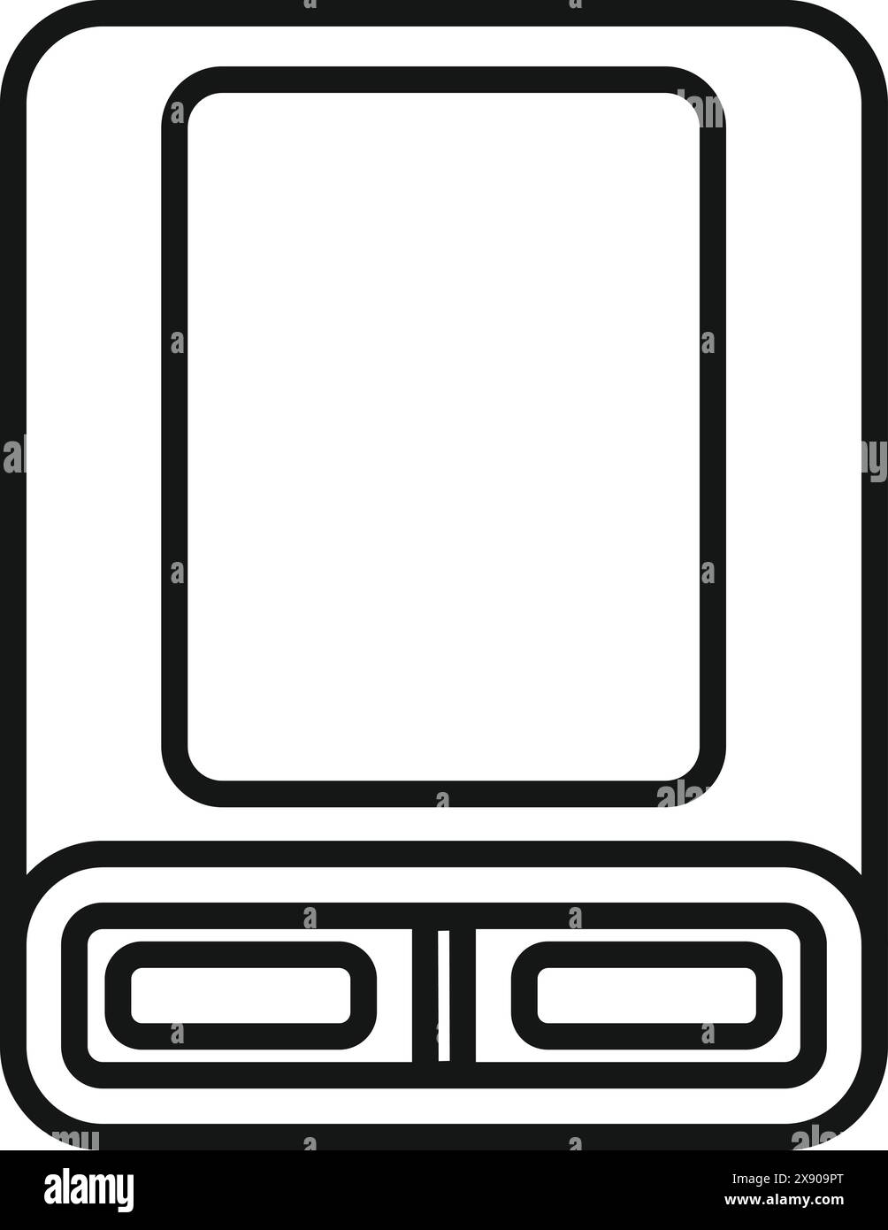 Semplice disegno lineare di un dispositivo portatile per videogiochi, ideale per icone e materiale didattico Illustrazione Vettoriale