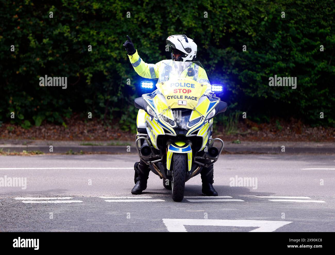 Motociclo della polizia. Foto Stock