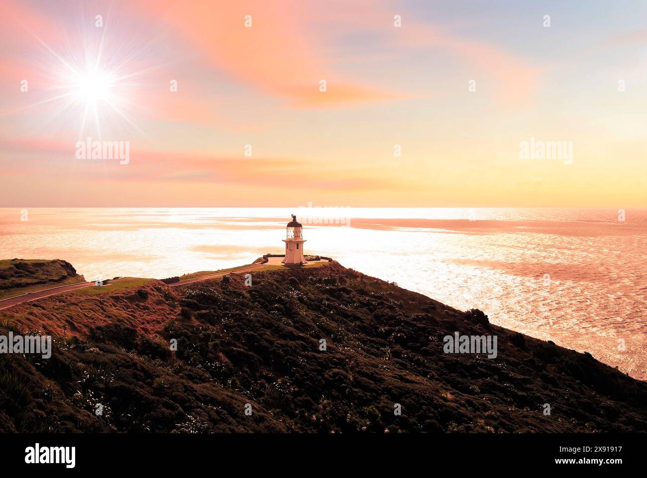 Faro di Cape Reinga, New Zeland North Island Foto Stock