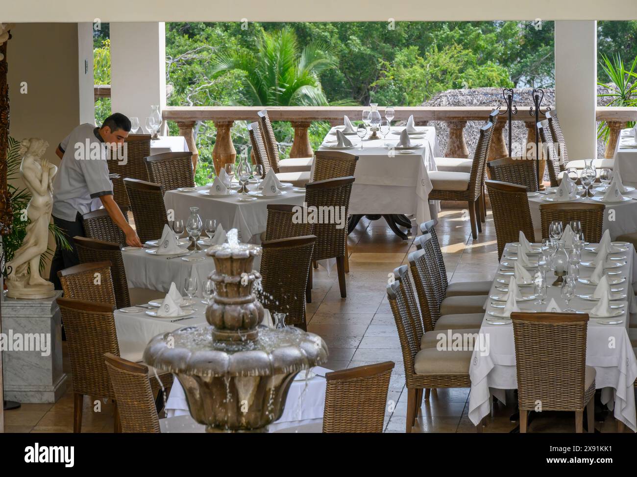 Iguana Restaurant at Casa Kimberly, un lussuoso hotel boutique a Puerto Vallarta, Messico. Foto Stock