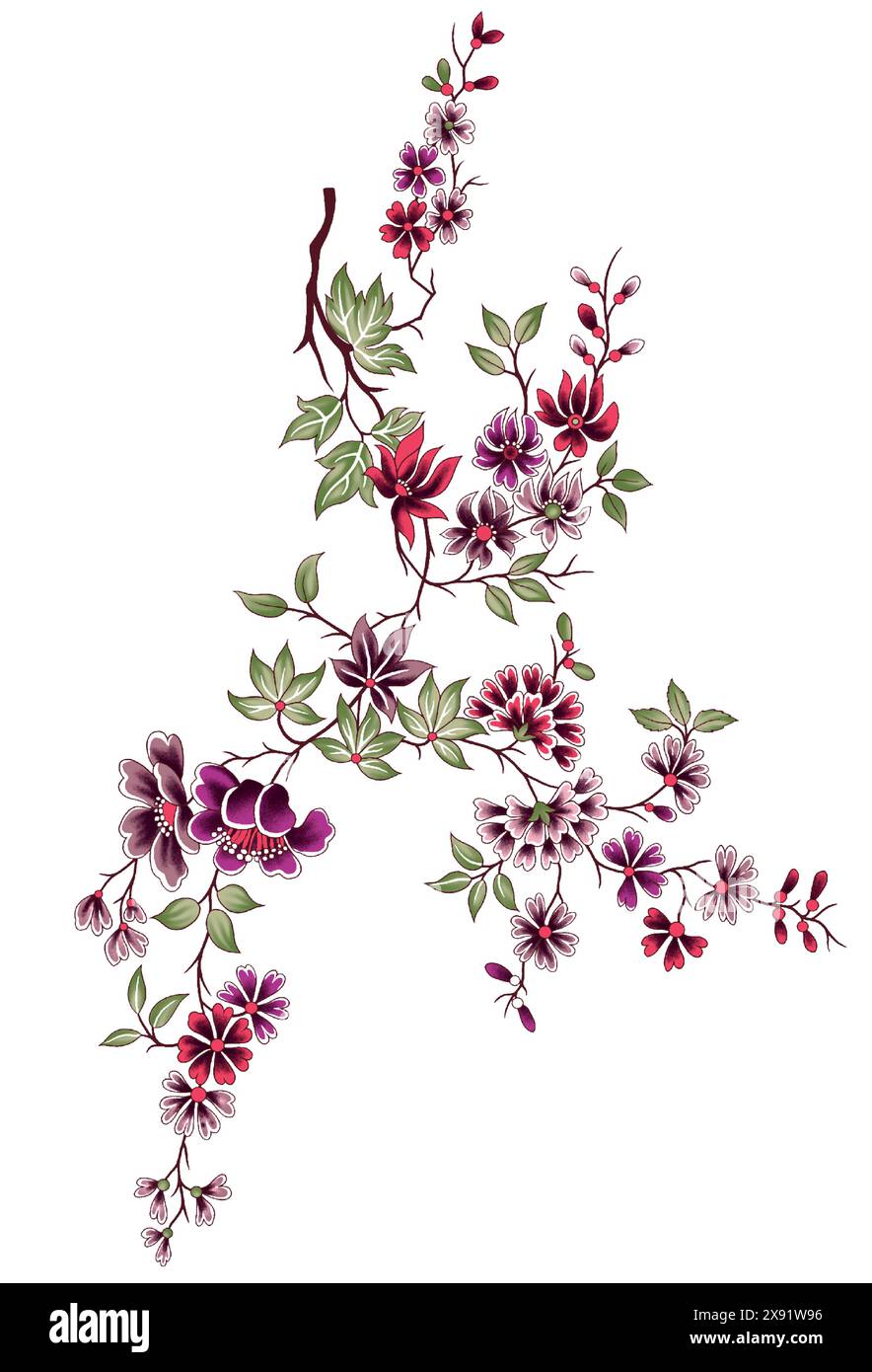 Motivo di design tessile per camicie da donna davanti e dietro bellissimo motivo creativo e ornamenti per un design di stampa di camicie di lusso Illustrazione Vettoriale