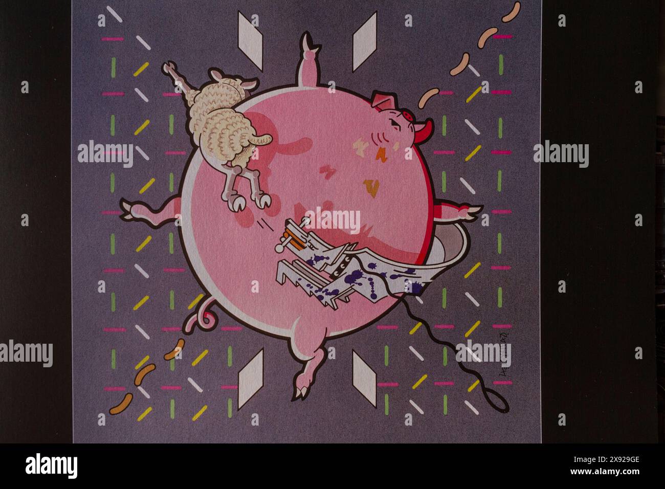 Disegno del libretto all'interno dell'album dei Pink Floyd Animals (remix edizione 2018) Foto Stock