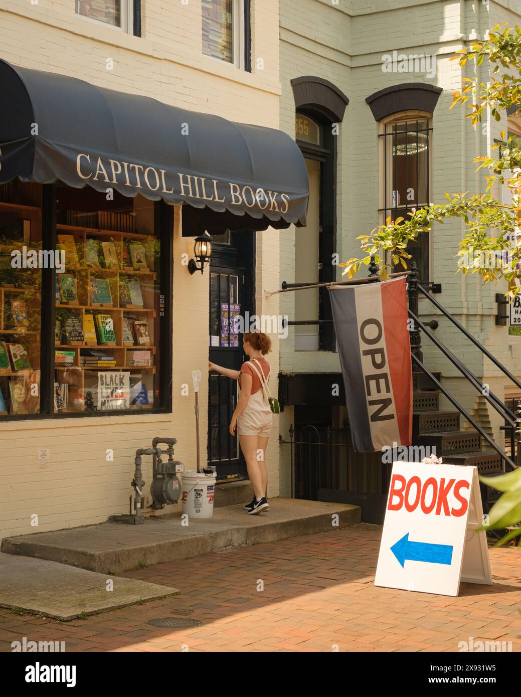 Cartello vintage Capitol Hill Books, Washington, DC Foto Stock