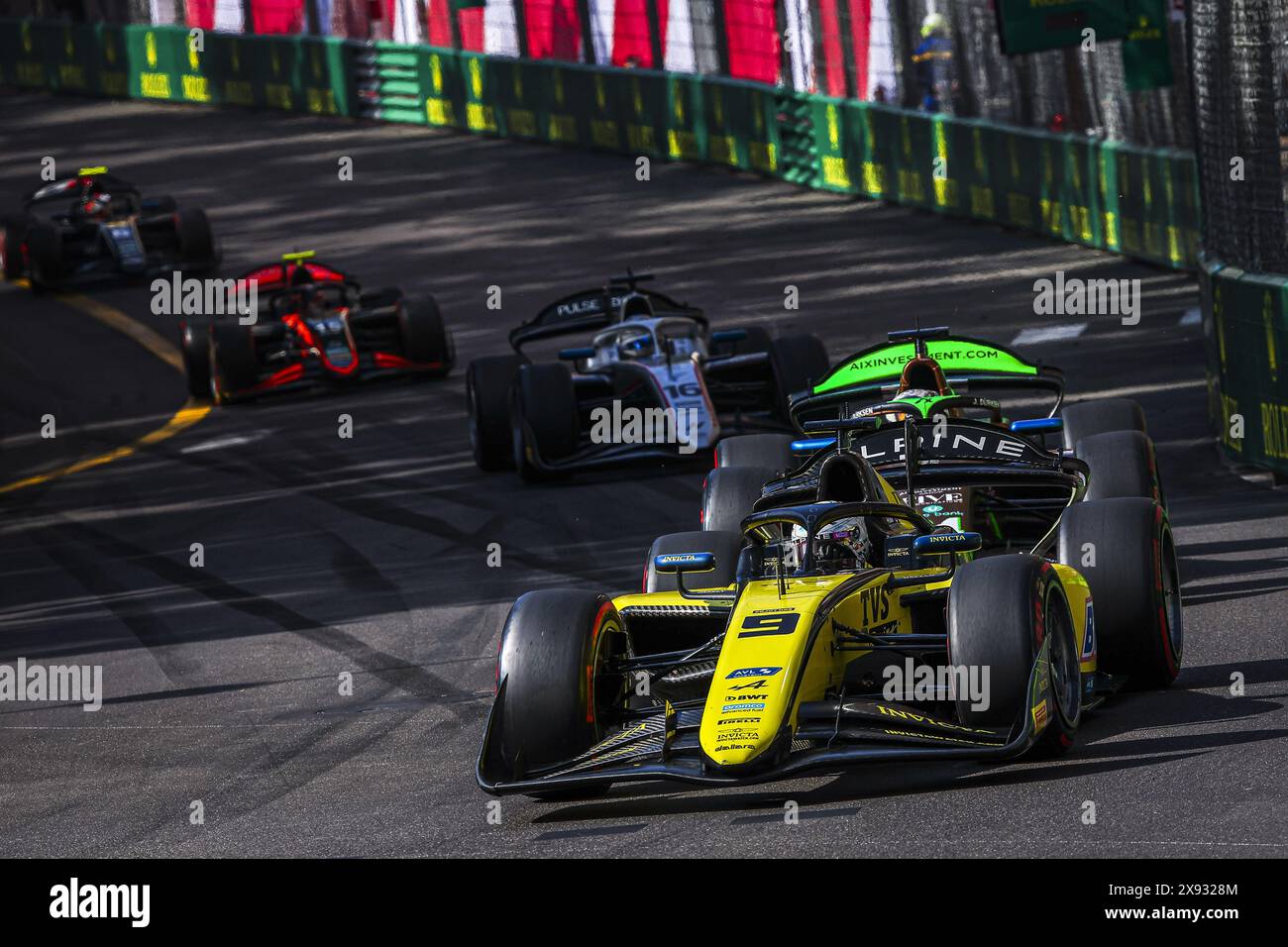 09 MAINI Kush (IND), Invicta Racing, Dallara F2 2024, azione durante la 5a prova del Campionato FIA di Formula 2 2024 dal 23 al 26 maggio 2024 sul circuito di Monaco, a Monaco Foto Stock