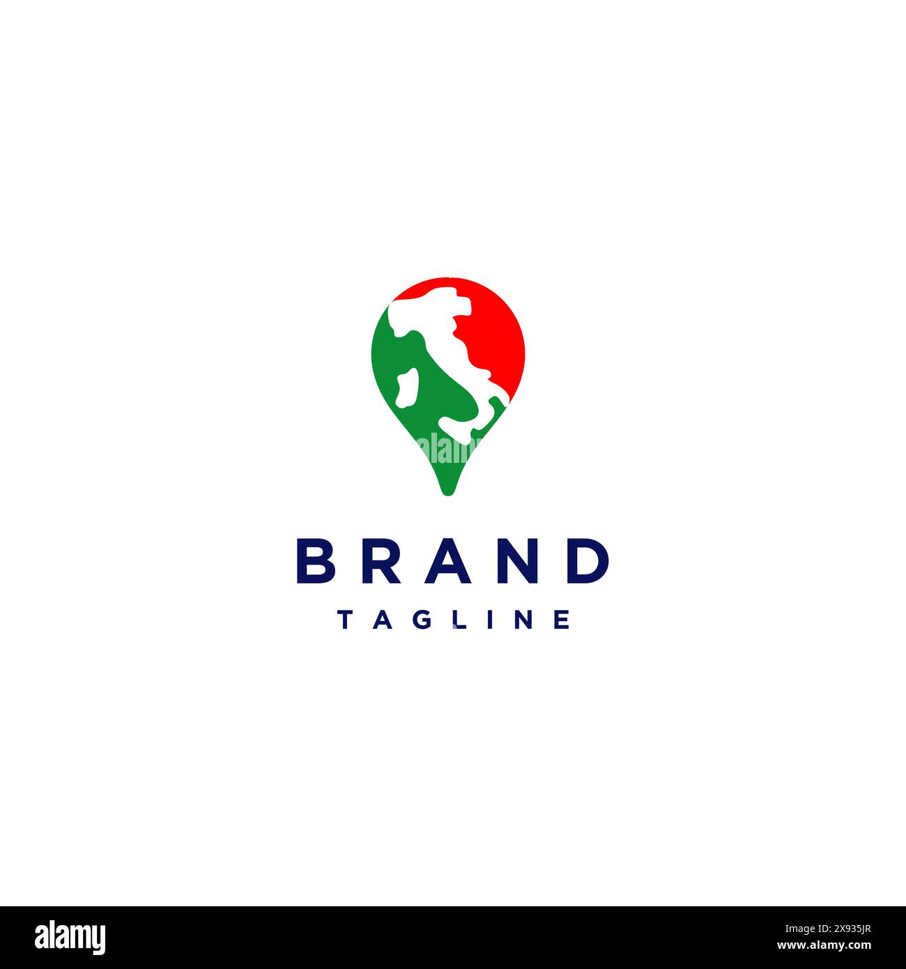 Icona Hot Spot con Mappa dell'Italia all'interno. Mappa dei paesi dell'Italia sulle icone dei pin dell'hotspot con modelli di logo a colori corrispondenti. Illustrazione Vettoriale