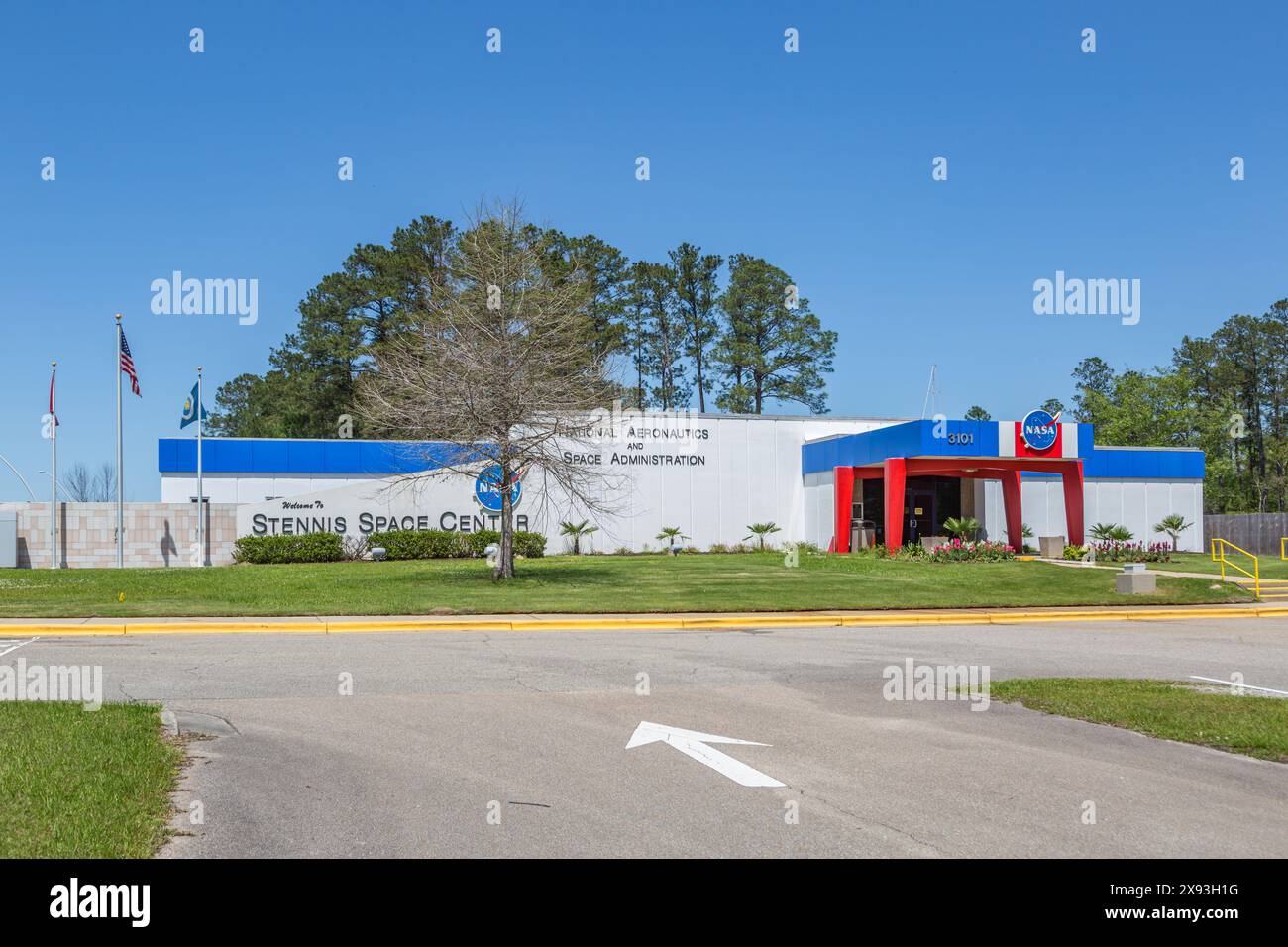 Edificio amministrativo per la National Aeronautics and Space Administration (NASA) nello Stennis Space Center vicino a Bay St Louis, Mississippi Foto Stock