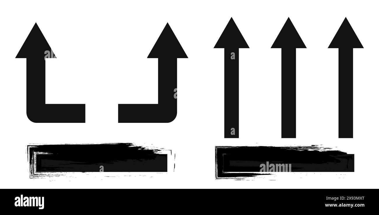 Diverse frecce dritte che indicano il segnale stradale. Concetto di navigazione. Illustrazione Vettoriale