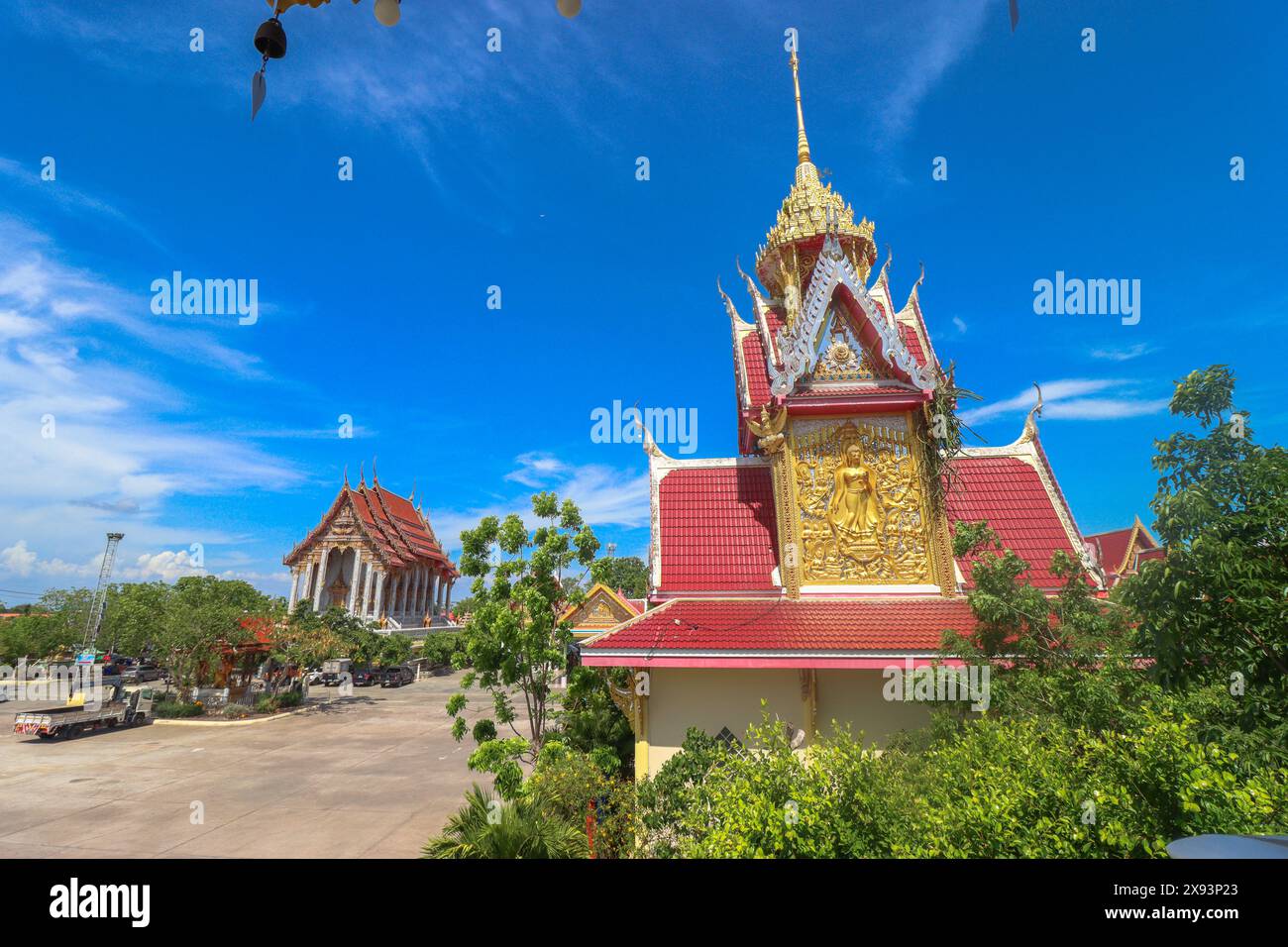 Tempio Wat Sri Waree noi, Samut Prakan, Thailandia Foto Stock
