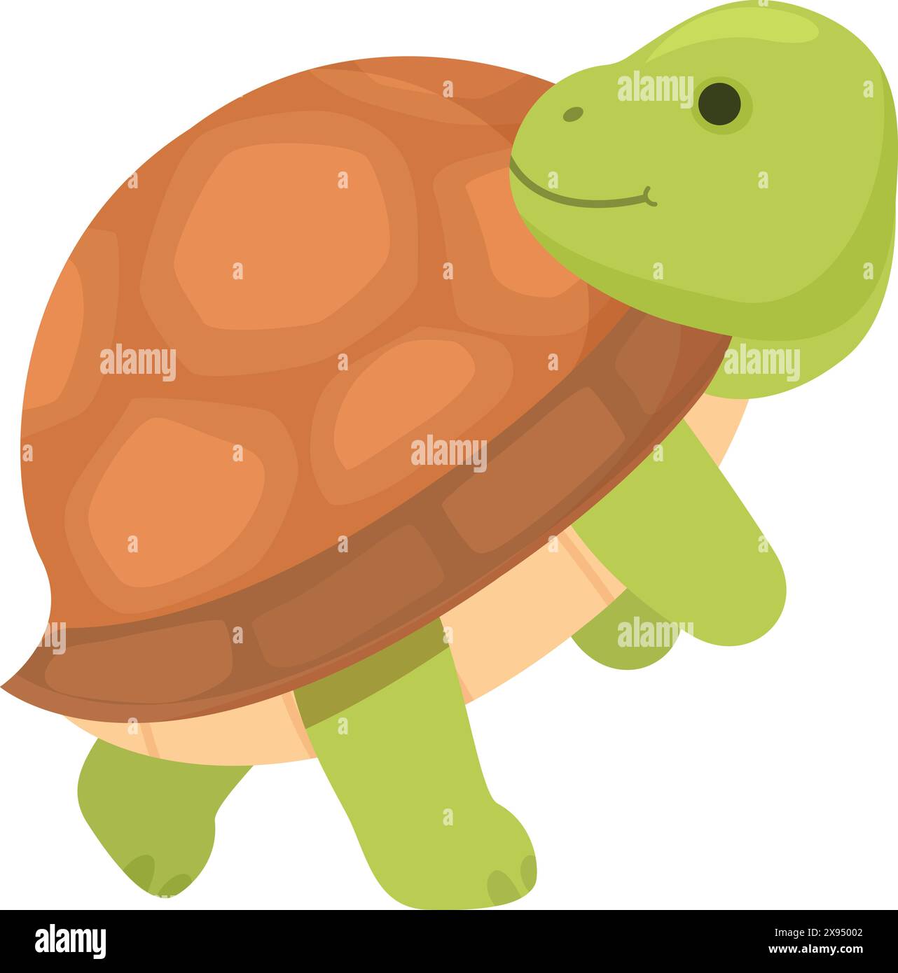 Graziosa illustrazione di tartarughe animate con adorabile personaggio sorridente in un vivace e colorato disegno vettoriale della fauna selvatica, perfetto per libri di storia educativi per bambini e temi per l'infanzia Illustrazione Vettoriale