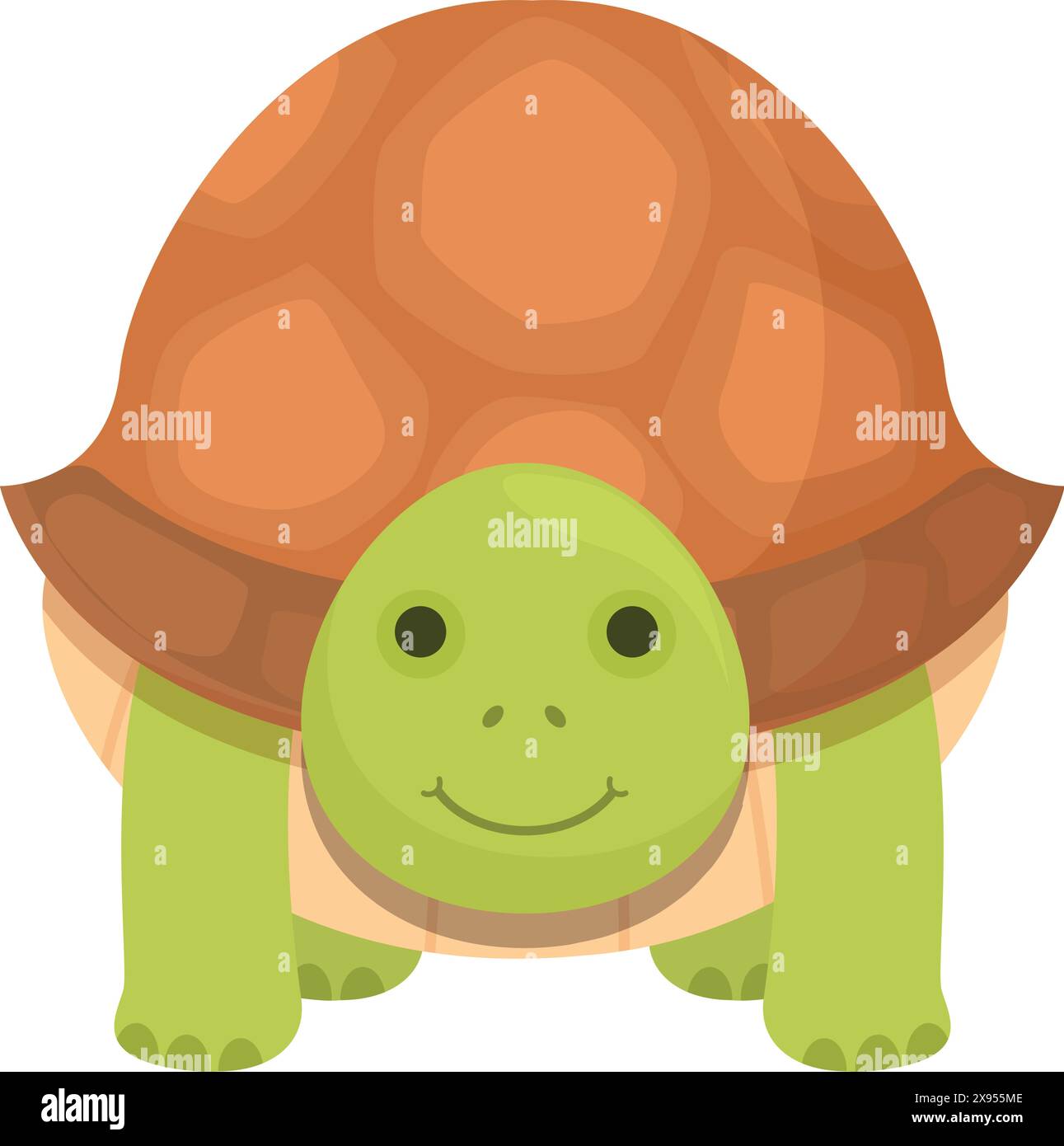 Adorabile e giocosa illustrazione tartaruga cartoni animati con un personaggio simpatico e sorridente, perfetto per materiale educativo e libri di fiabe per bambini Illustrazione Vettoriale