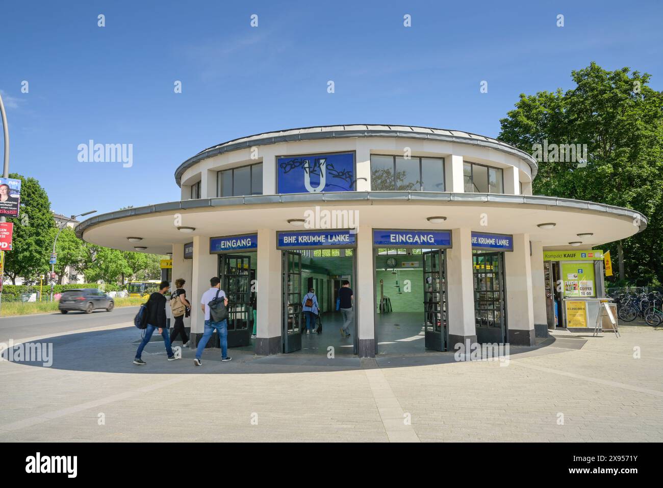 Stazione della metropolitana Krumme Lanke, Zehlendorf, quartiere Steglitz-Zehlendorf, Berlino, Germania, U-Bahnhof Krumme Lanke, Zehlendorf, Bezirk Steglitz-Zehlendorf Foto Stock