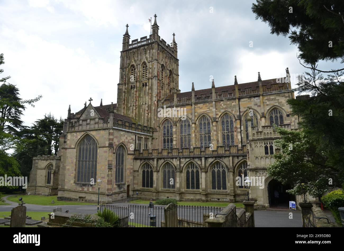 Great Malvern Priory Church a Malvern, Worcestershire. Foto Stock