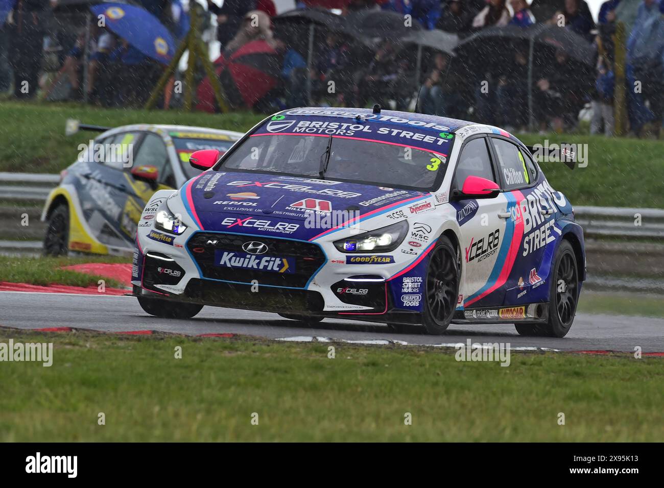 Tom Chilton, Hyundai i30N, Team Bristol Street Motors, BTCC, British Touring Car Championship, ottavo round della stagione 2024, Snetterton, Norwich, No Foto Stock