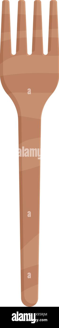 Illustrazione vettoriale di una semplice forchetta in legno dal design pulito e moderno Illustrazione Vettoriale