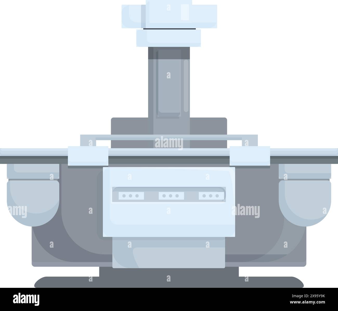 Illustrazione vettoriale dettagliata di uno scanner rm professionale per l'imaging diagnostico in una struttura sanitaria moderna, progettata con tecnologia di precisione e non invasiva Illustrazione Vettoriale