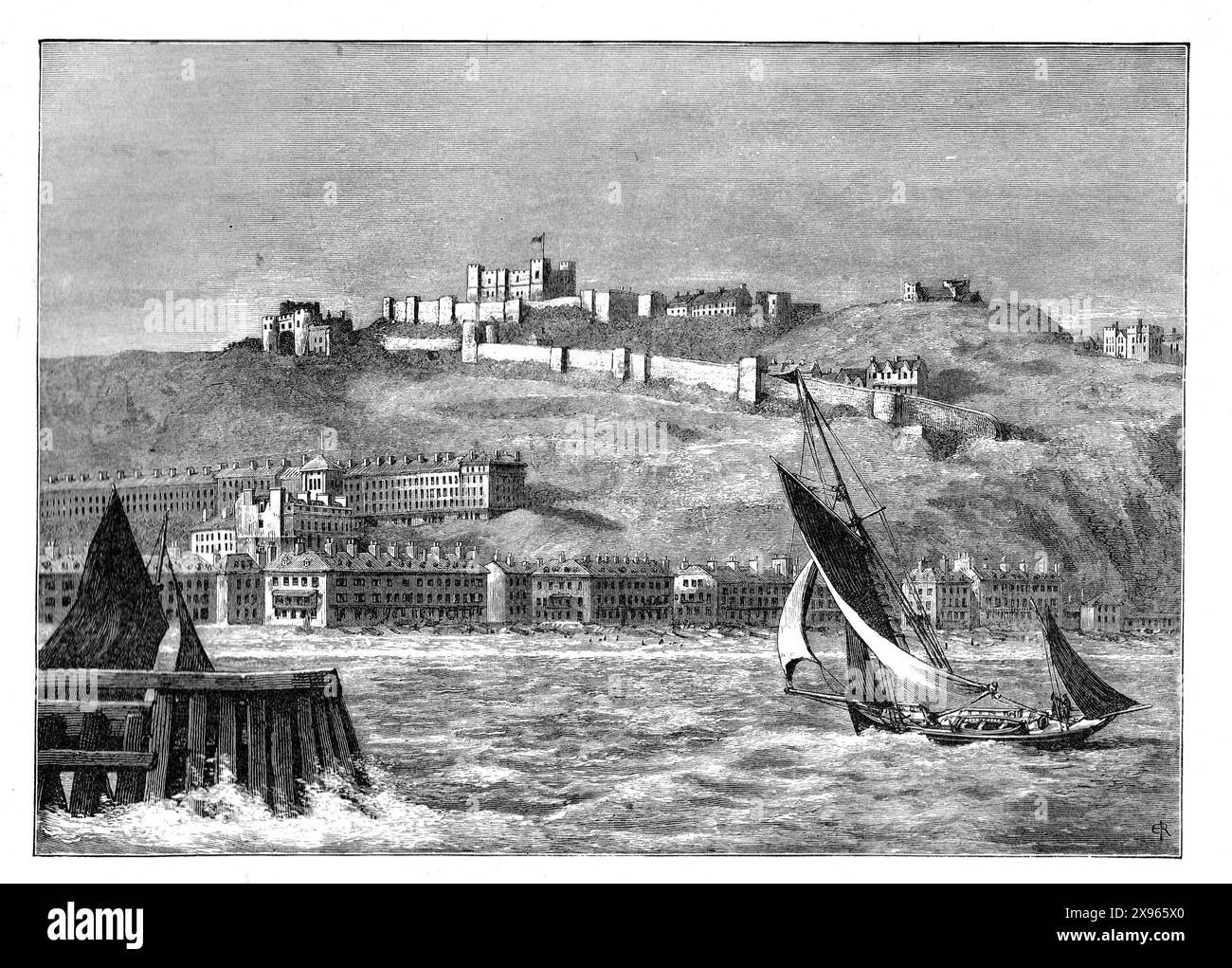 Dover, Kent, Inghilterra sud-orientale, vista dal mare alla fine del XIX secolo. Da "Our Own Country". Pubblicato nel 1898 Foto Stock