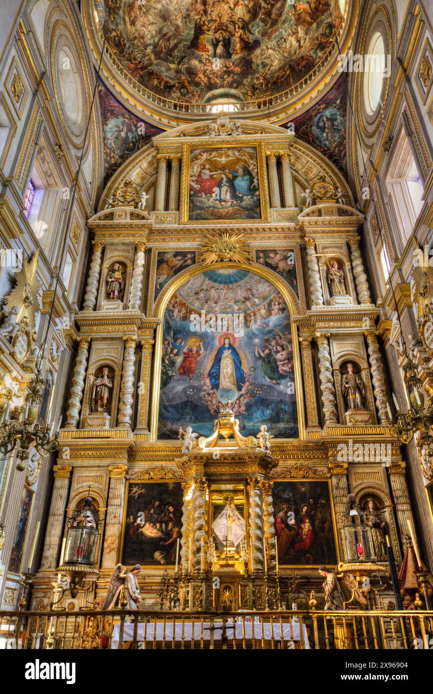 Altare dei Monarchi cattolici, Cattedrale di nostra Signora dell'Immacolata Concezione, 1649, Centro storico, sito Patrimonio dell'Umanità dell'UNESCO Foto Stock