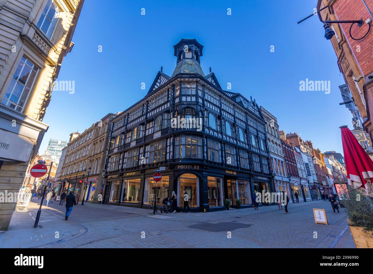 Veduta dell'architettura vittoriana, Manchester, Lancashire, Inghilterra, Regno Unito, Europa Foto Stock