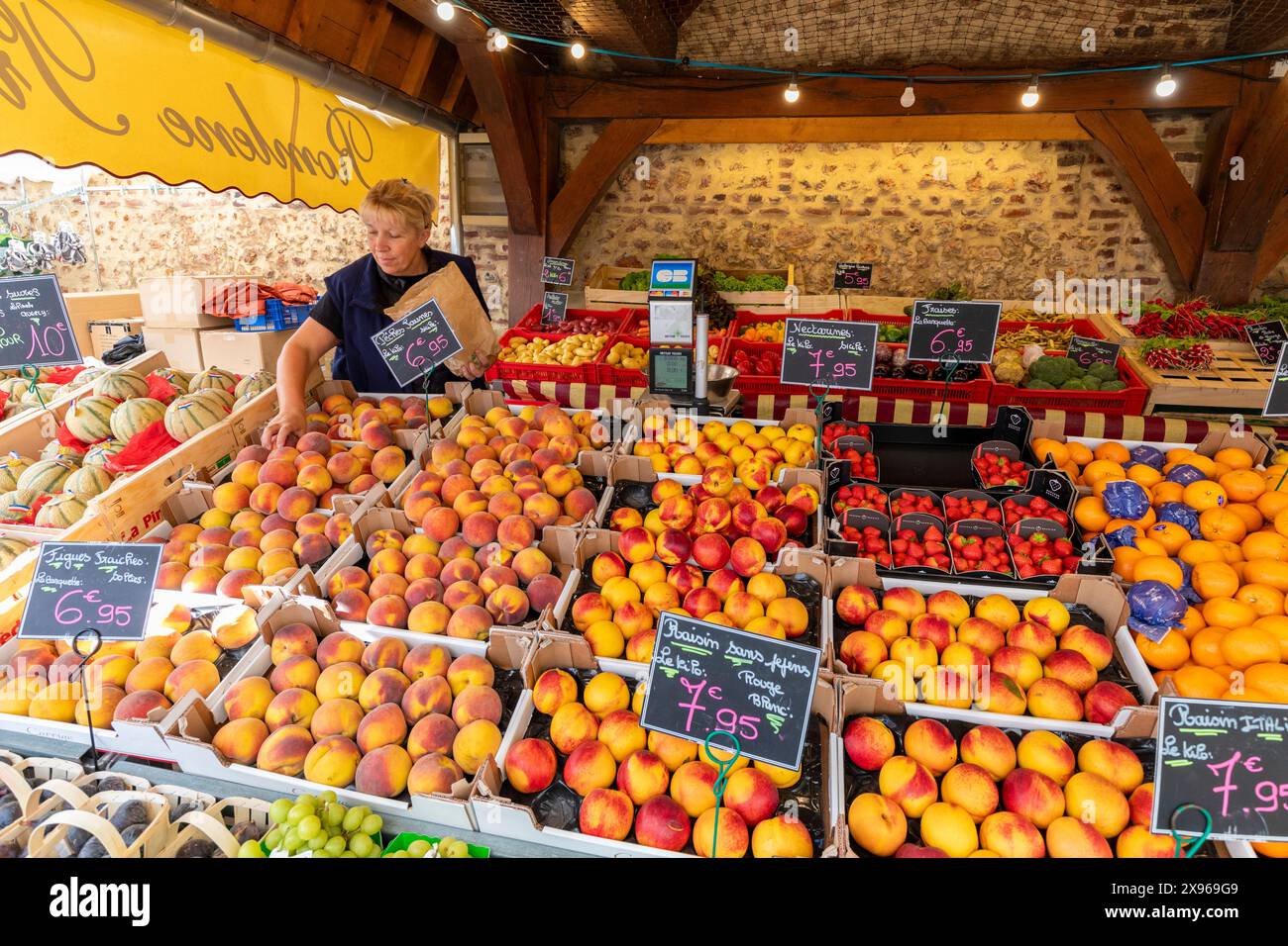 Il mercato di Deauville, Deauville, Normandia, Francia, Europa nord-occidentale Foto Stock