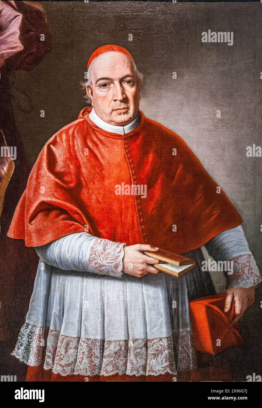 Cardinale Don Diego de Astorga y Cespedes, ritratto di Alonso Miguel Tovar (XVIII secolo), Museo delle Belle Arti, Siviglia, Spagna Foto Stock