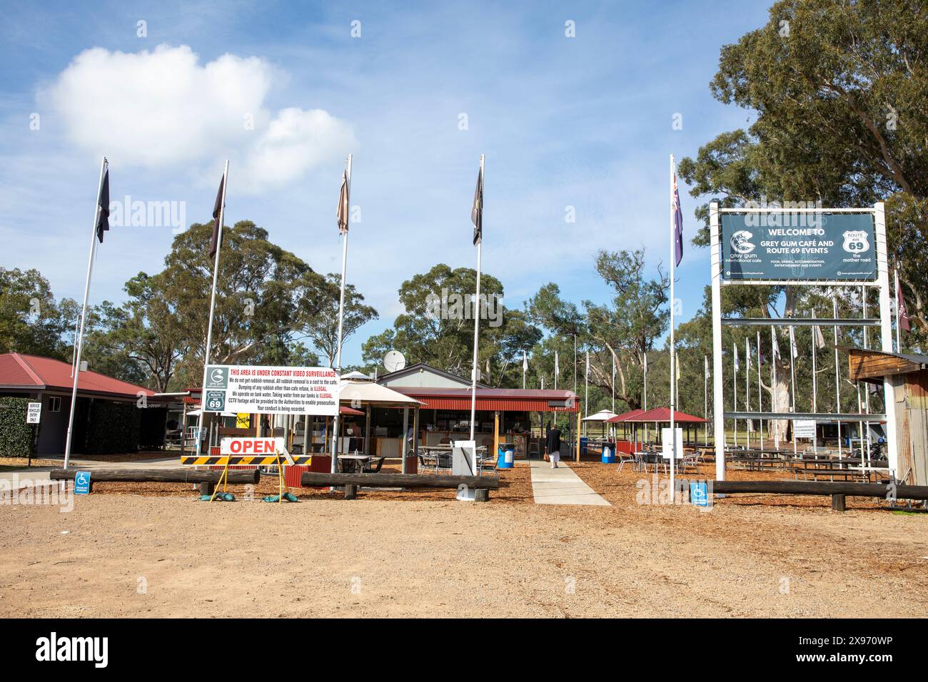 Australian Rural Cafe, il Grey Gum International Cafe in Putty Road nel villaggio di Putty, New South Wales, Australia Foto Stock