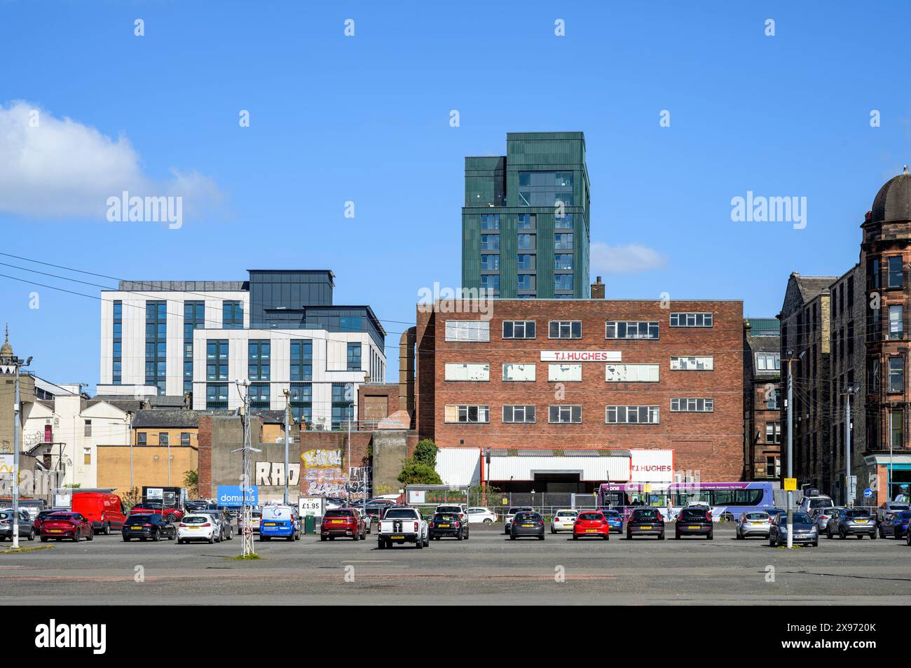 Sviluppo di Candleriggs Square su Trongate nel centro di Glasgow, Scozia, Regno Unito, Europa Foto Stock