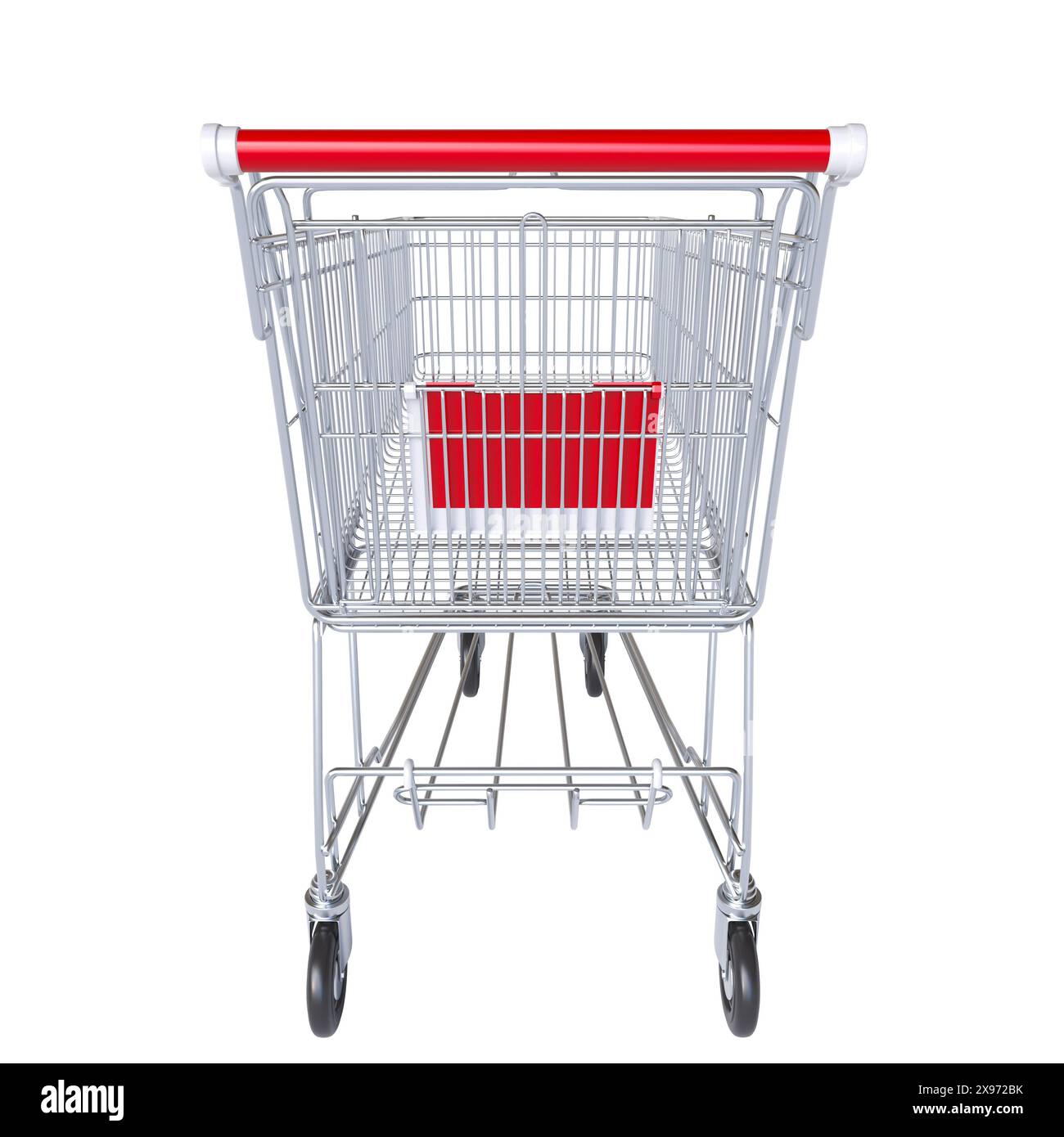 carrello in metallo sfondo trasparente isolato, vendita, acquisto, e-commerce Foto Stock
