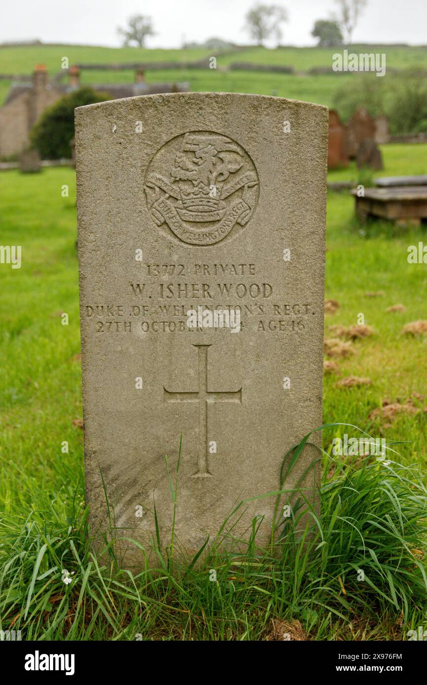 Tomba di guerra del Commonwealth. Chiesa di Sant'Andrea, Slaidburn. Foto Stock