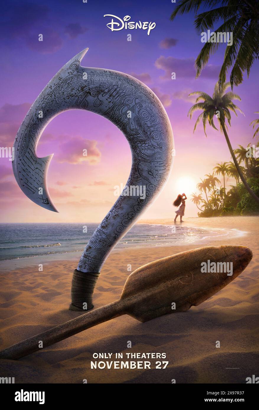 Moana 2 (2024), diretto da David G. Derrick Jr. E interpretato da Auli'i Cravalho, Dwayne Johnson e Alan Tudyk. Dopo aver ricevuto una chiamata inaspettata dai suoi antenati, Moana viaggia verso i mari lontani dell'Oceania e in acque pericolose e perdute per un'avventura diversa da qualsiasi cosa abbia mai affrontato. Manifesto teaser AMERICANO ***SOLO PER USO EDITORIALE***. Crediti: BFA / Walt Disney Studios Foto Stock