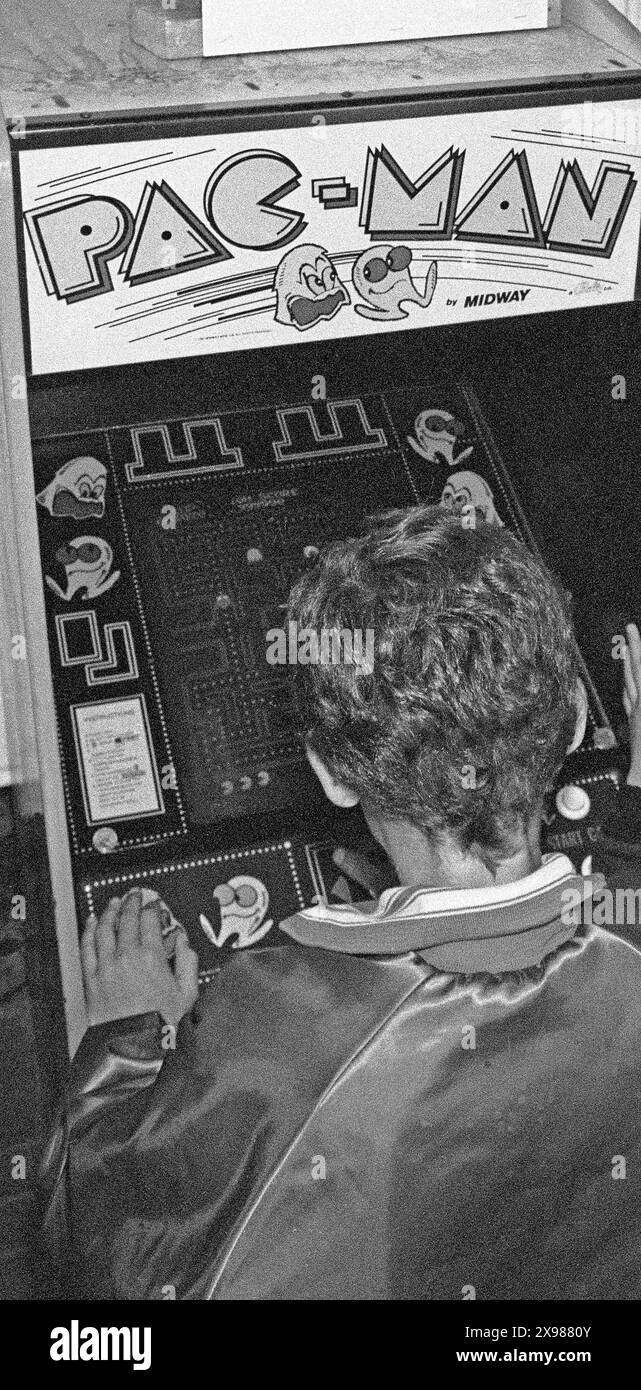 PAC-Man videogioco arcade a San Francisco, California, agosto 1982 Foto Stock