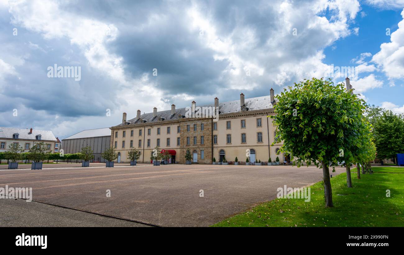 Vista esterna del Centre National du Costume et de la Scène (CNCS), Moulins, Francia Foto Stock