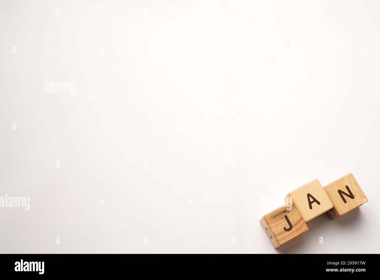 titolo del mese su sfondo bianco Foto Stock