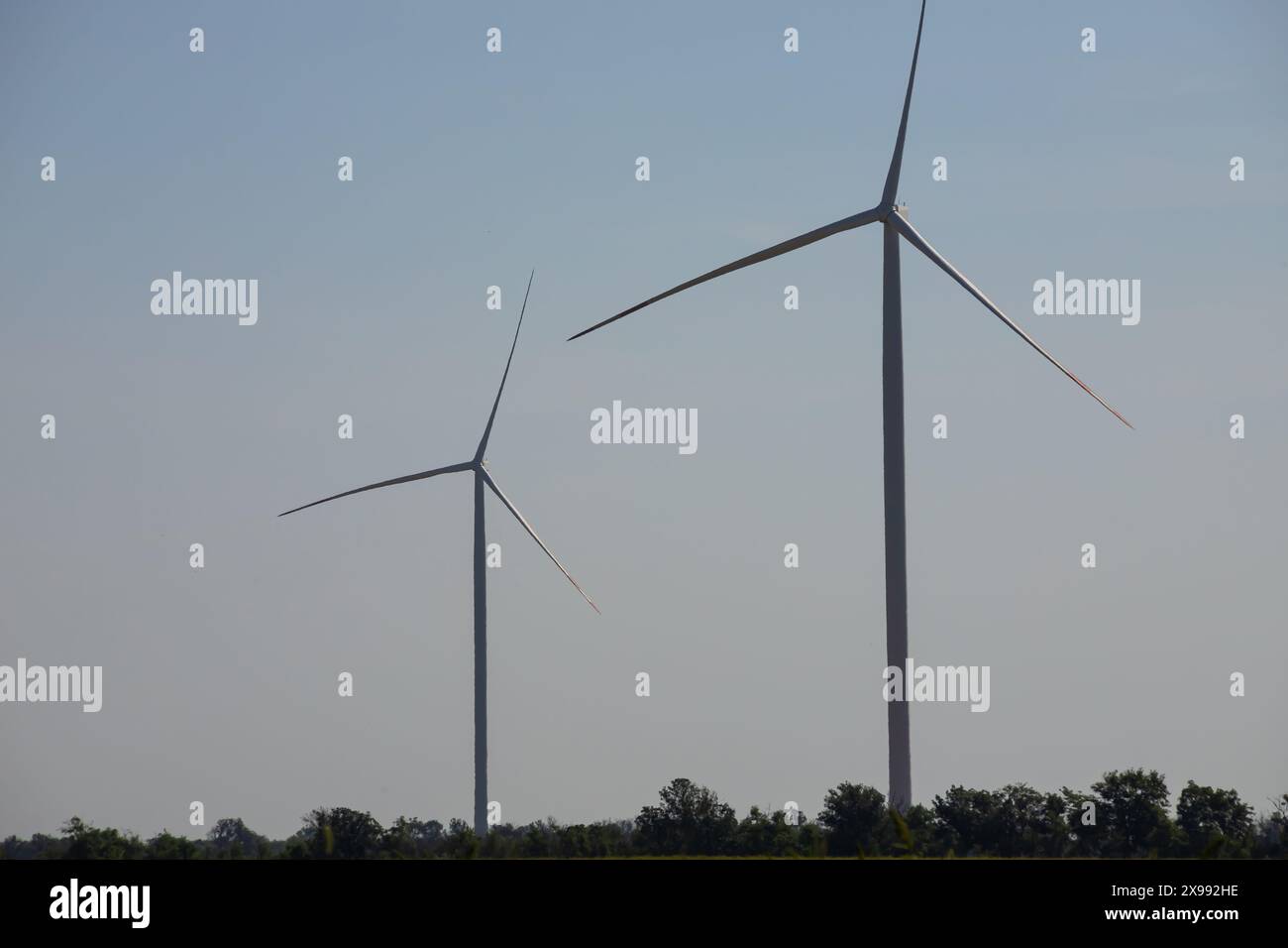 Generatore di vento installato nel mezzo della natura. Foto Stock