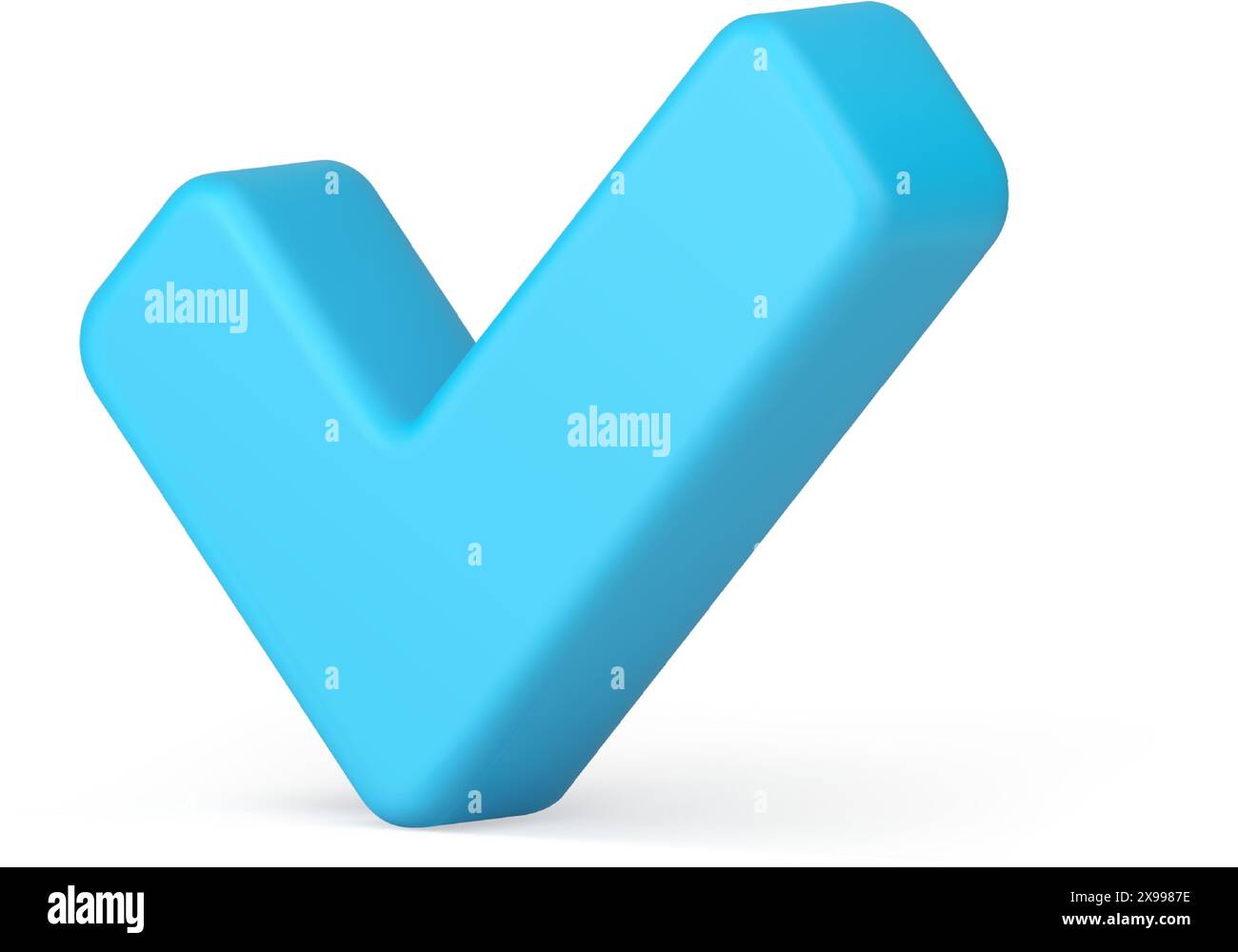 Completato segno di spunta Accetto segno di spunta blu icona isometrica 3d illustrazione vettoriale realistica. Conferma di approvazione scelta corretta scegliere Success RIG Illustrazione Vettoriale