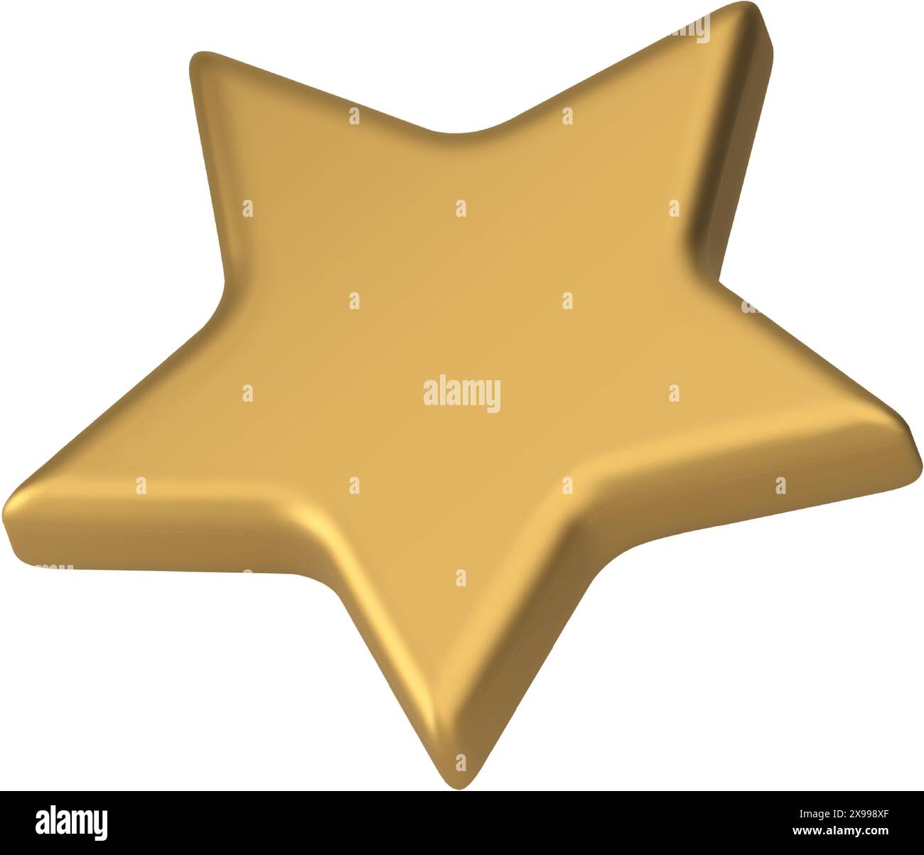 Premio Golden STAR cinque punti per la vittoria garanzia di qualità migliore icona isometrica 3d illustrazione vettoriale realistica. Feedback stellato Illustrazione Vettoriale