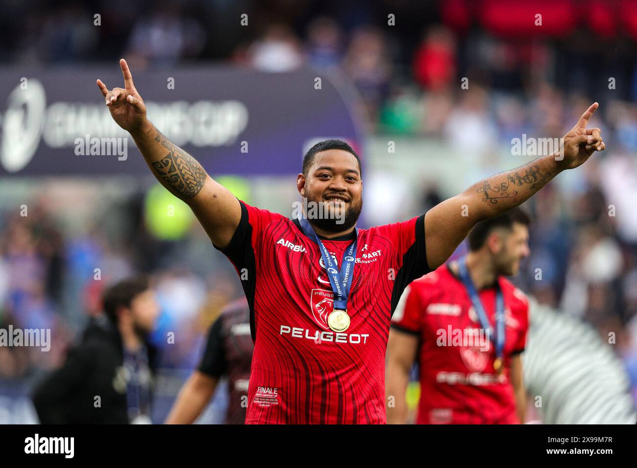 Londra, Inghilterra. 25 maggio 2024. Rodrigue Neti dello Stade Toulousain dopo la finale della Investec Champions Cup tra Leinster e Stade Toulousain al Foto Stock