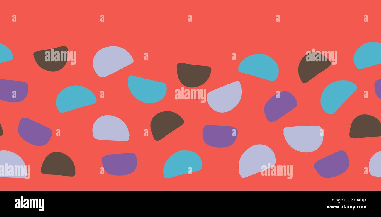 Bordo a semicerchio casuale con motivo colorato Illustrazione Vettoriale