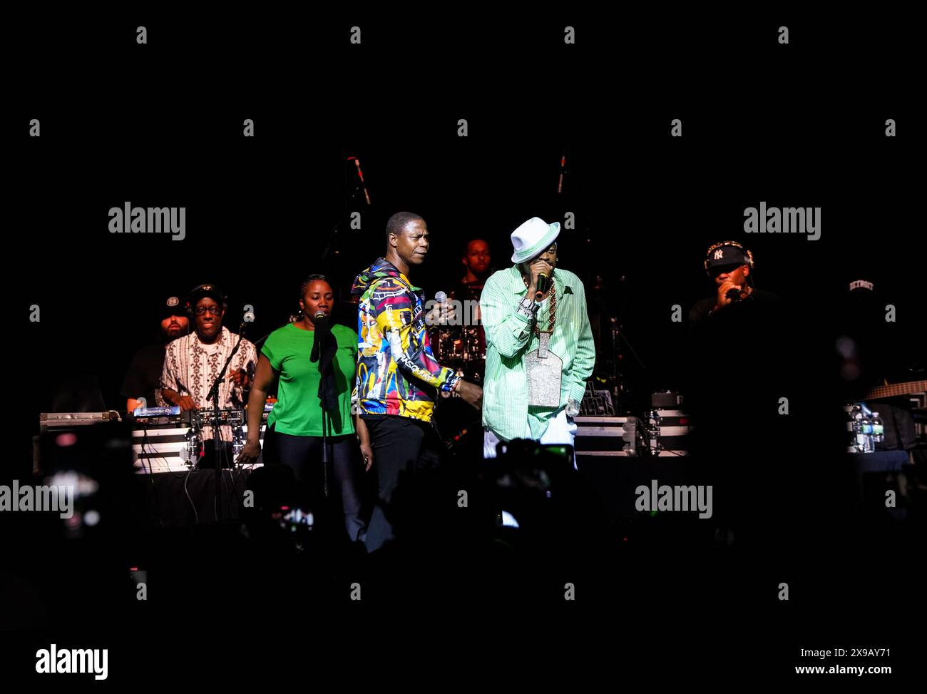 Hip Hop Legends Doug E. Fresh e Slick Rick Performing Live Foto Stock